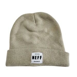 NEFF Unisex Lawrence Tan Beanie One Size Fits Most Cuffed Logo Skater Gorpcore